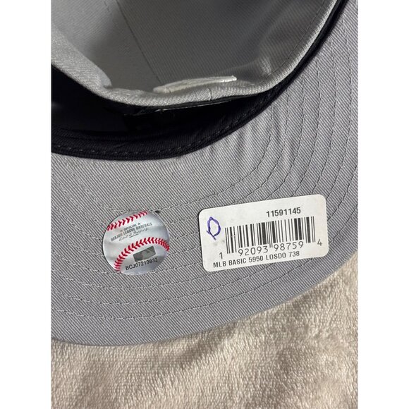 New Era 59FIFTY MLB Basic Los Angeles Dodgers Gray Fitted Cap 7 3/8 - Picture 4 of 7